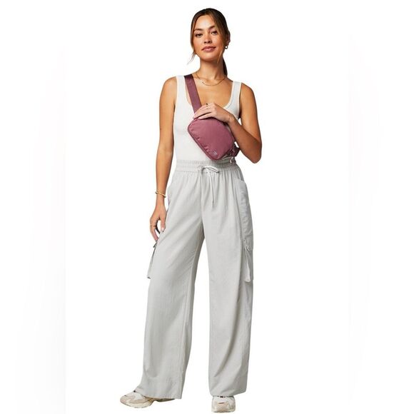 Fabletics Ripstop Cargo Wide Leg Pant, light grey, Medium - Picture 1 of 10